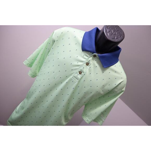 Pebble Beach Golf Polo Shirt Flags Green Athletic Short Sleeve Mens Sz XL - Picture 4 of 6